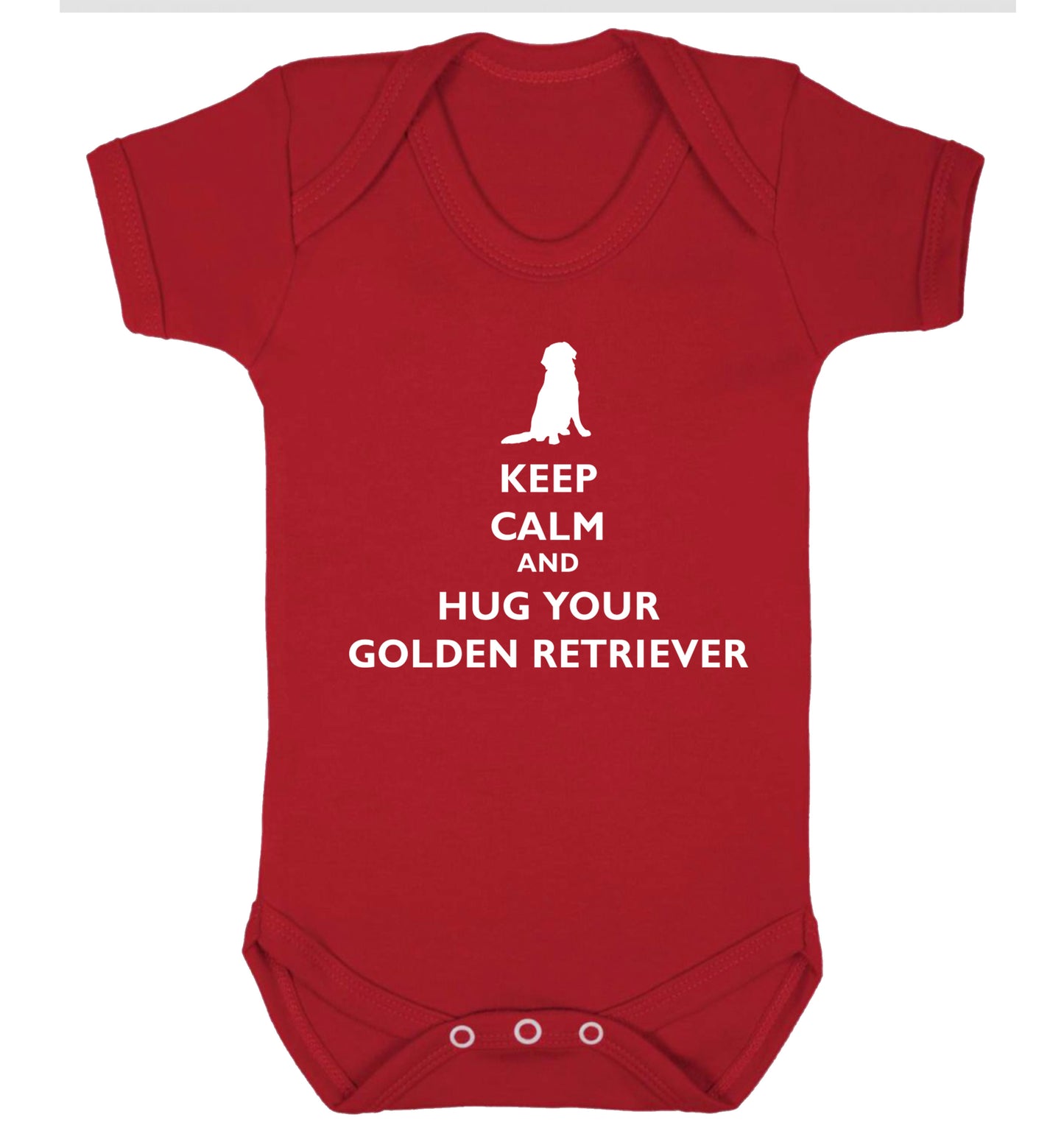 Keep calm and hug your golden retriever Baby Vest red 18-24 months