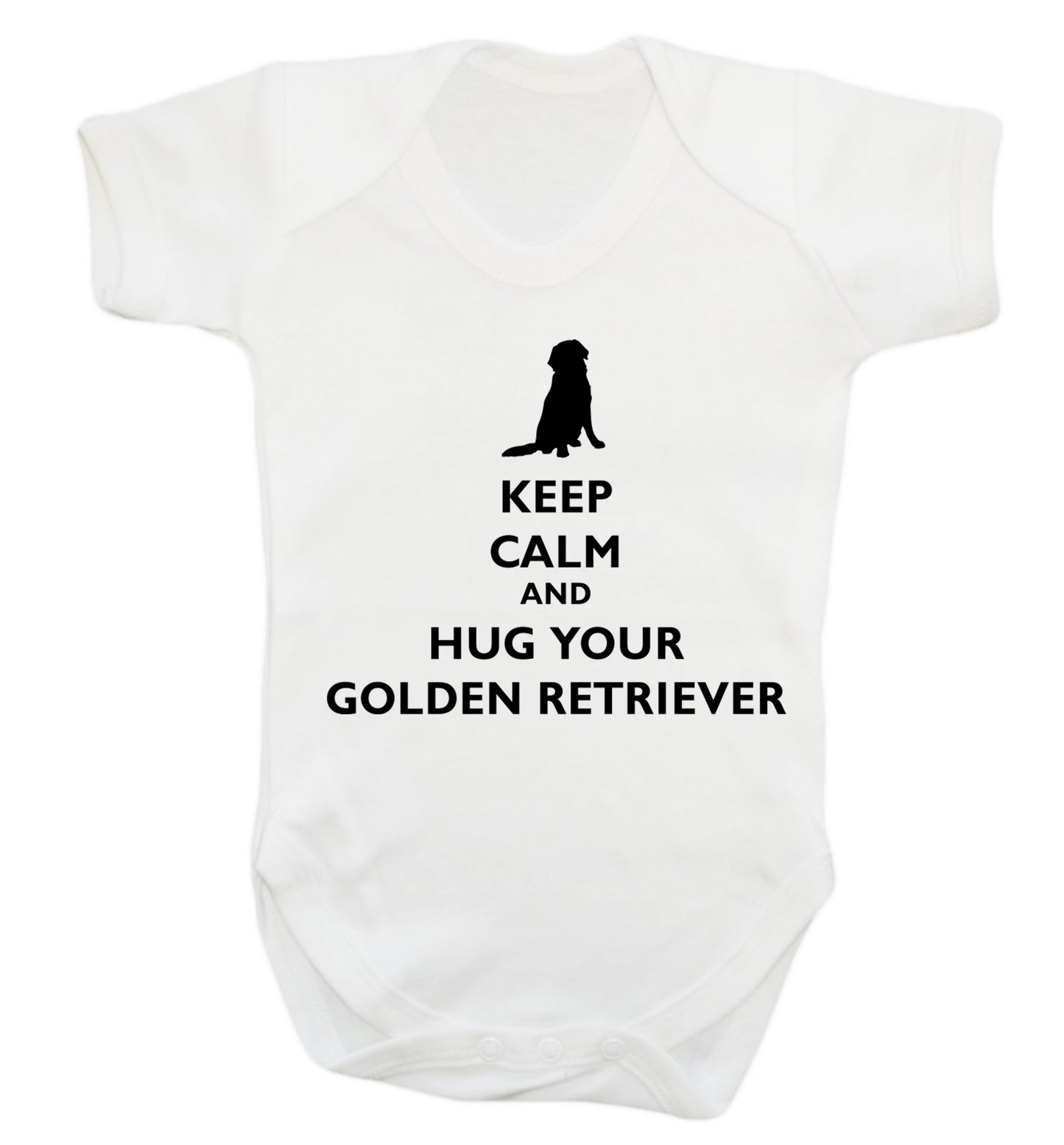 Keep calm and hug your golden retriever Baby Vest white 18-24 months