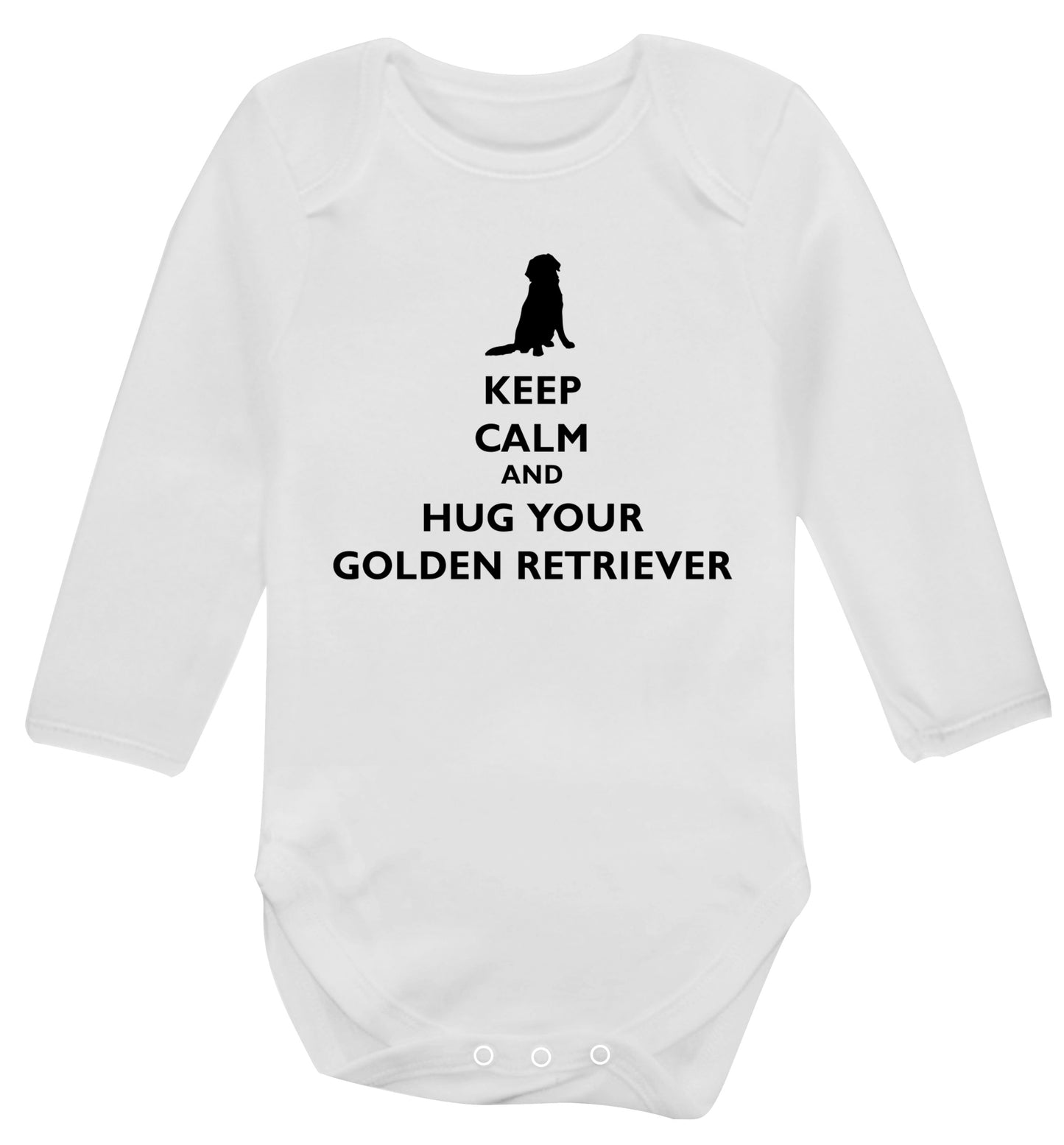 Keep calm and hug your golden retriever Baby Vest long sleeved white 6-12 months
