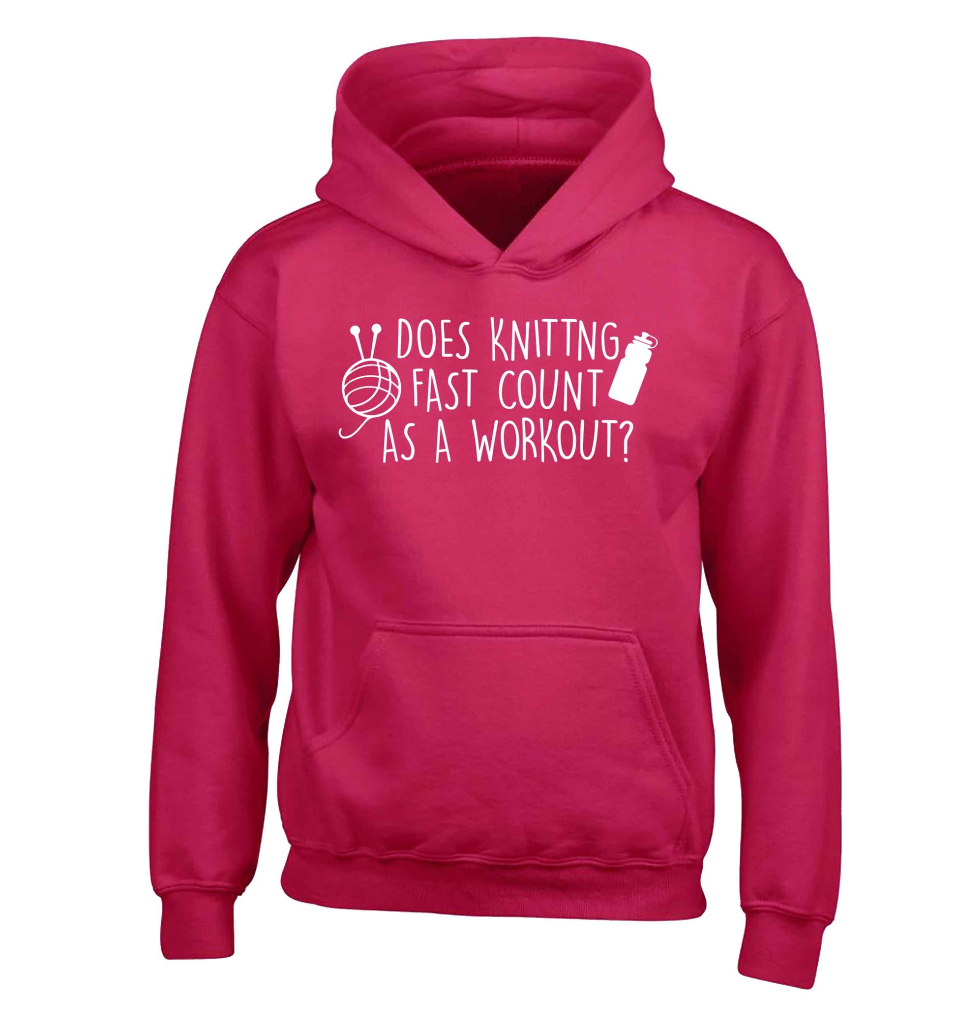 Does knitting fast count as a workout? children's pink hoodie 12-13 Years