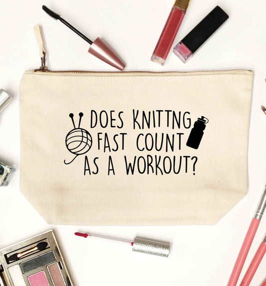 Does knitting fast count as a workout? natural makeup bag