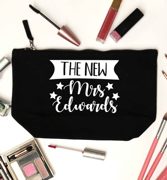 Introducing the new Mrs personalised black makeup bag