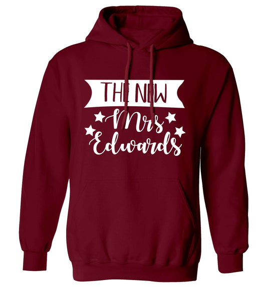 Introducing the new Mrs personalised adults unisex maroon hoodie 2XL