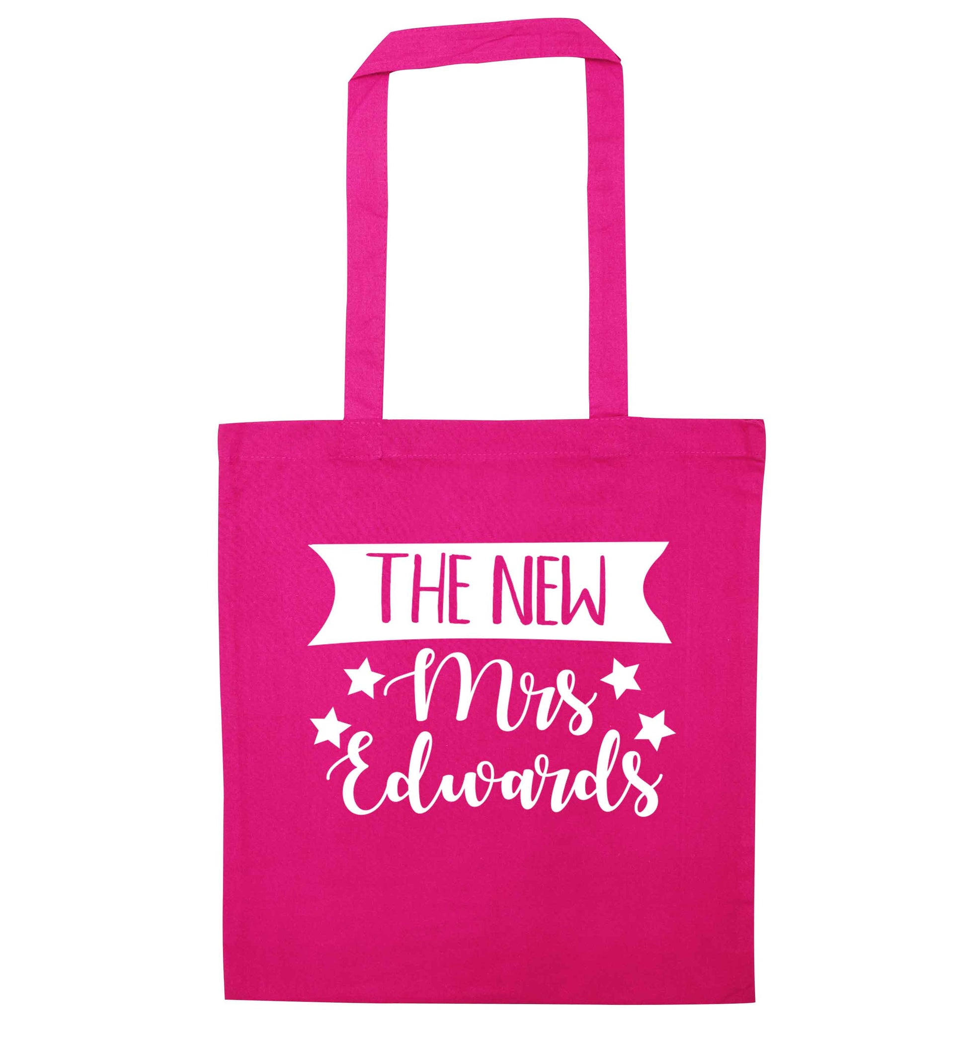 Introducing the new Mrs personalised pink tote bag