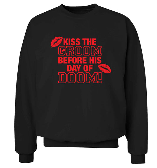 Kiss the groom before his day of doom! Adult's unisex black Sweater 2XL