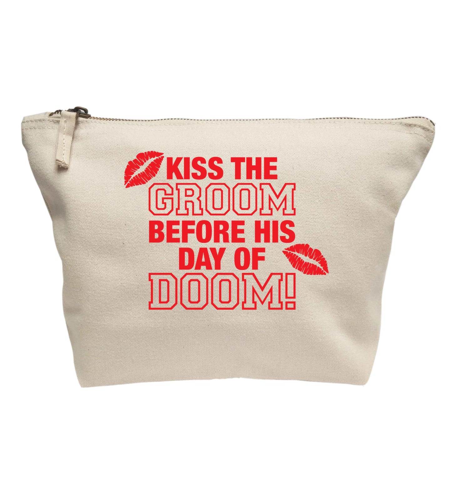 Kiss the groom before his day of doom! | makeup / wash bag