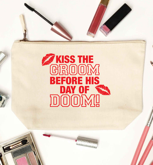 Kiss the groom before his day of doom! natural makeup bag