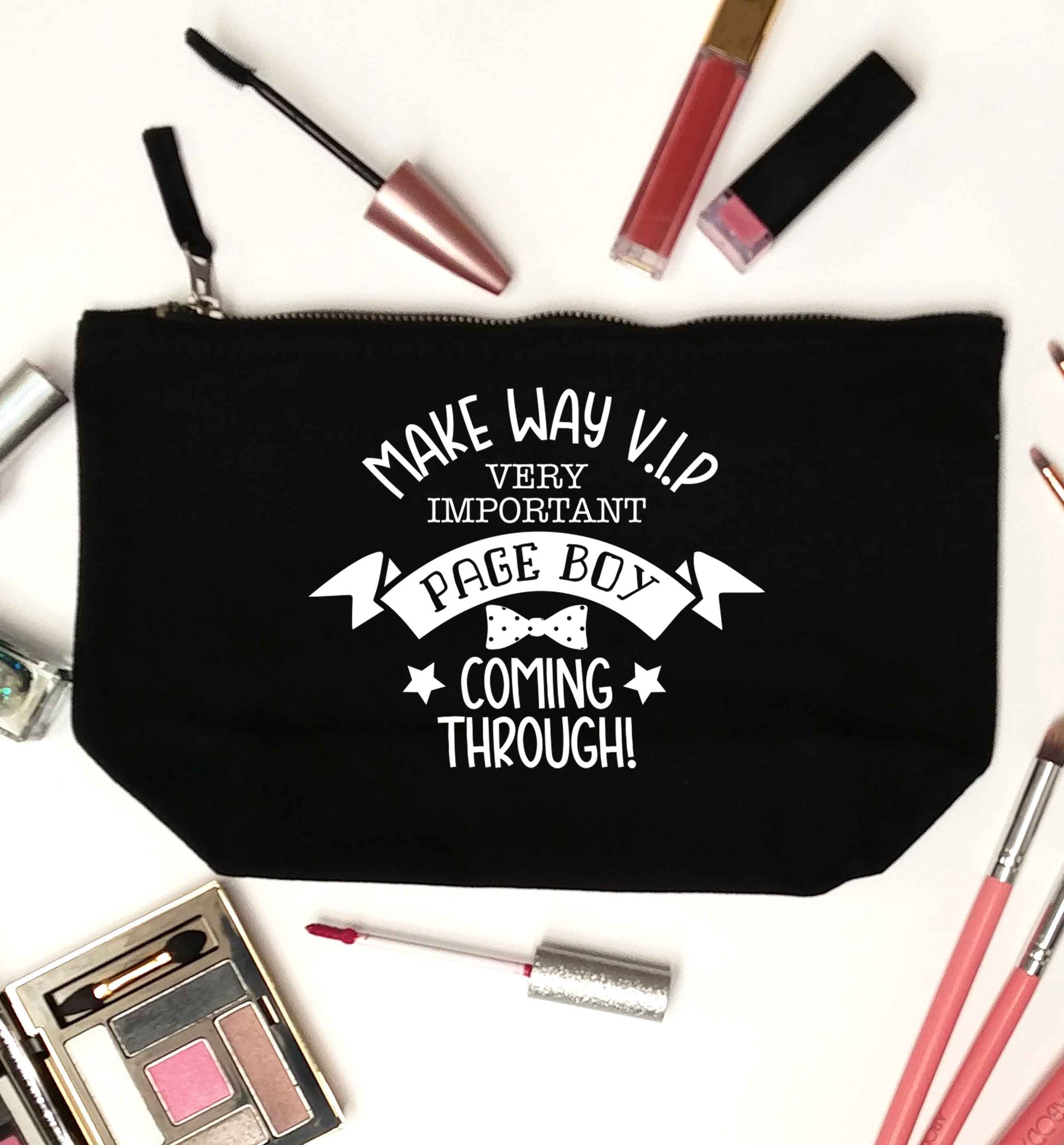 Make way V.I.P page boy coming through! black makeup bag