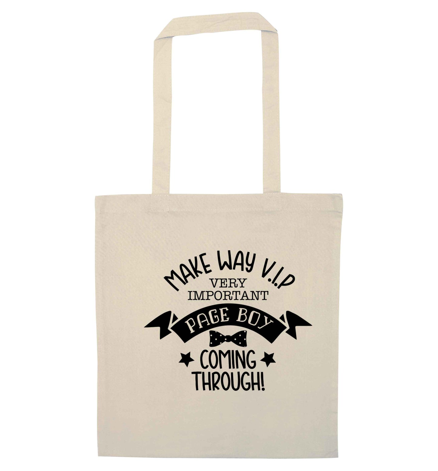 Make way V.I.P page boy coming through! natural tote bag