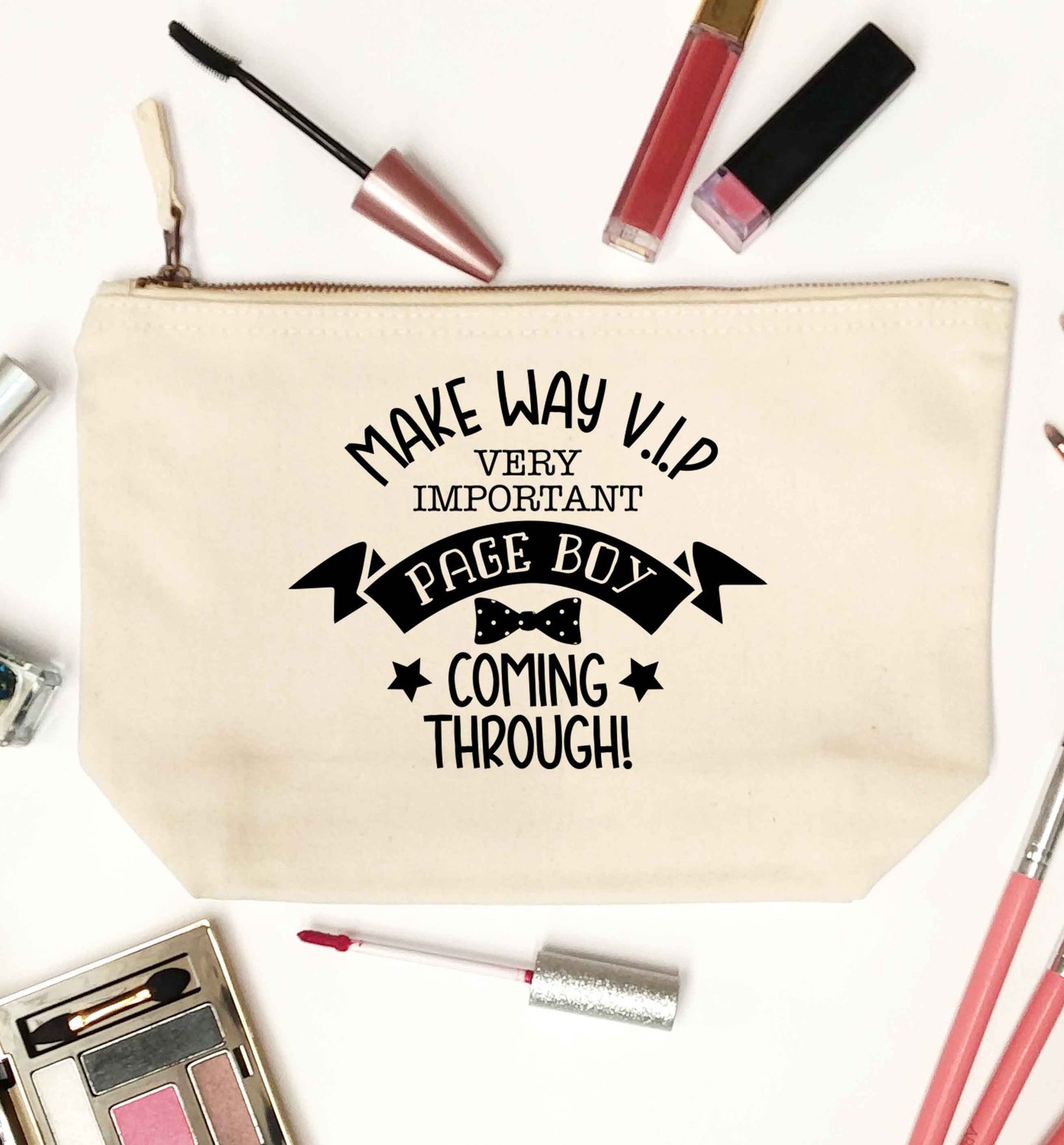 Make way V.I.P page boy coming through! natural makeup bag