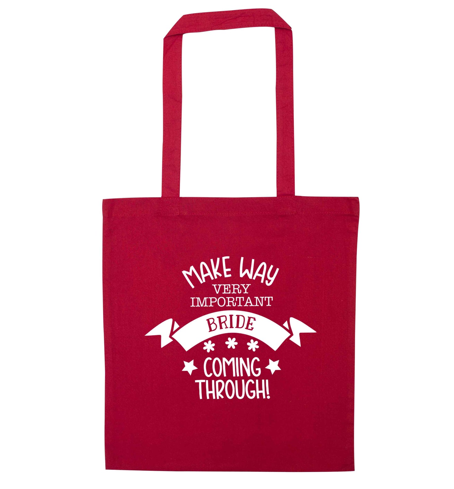 Make way V.I.P flower girl coming through! red tote bag
