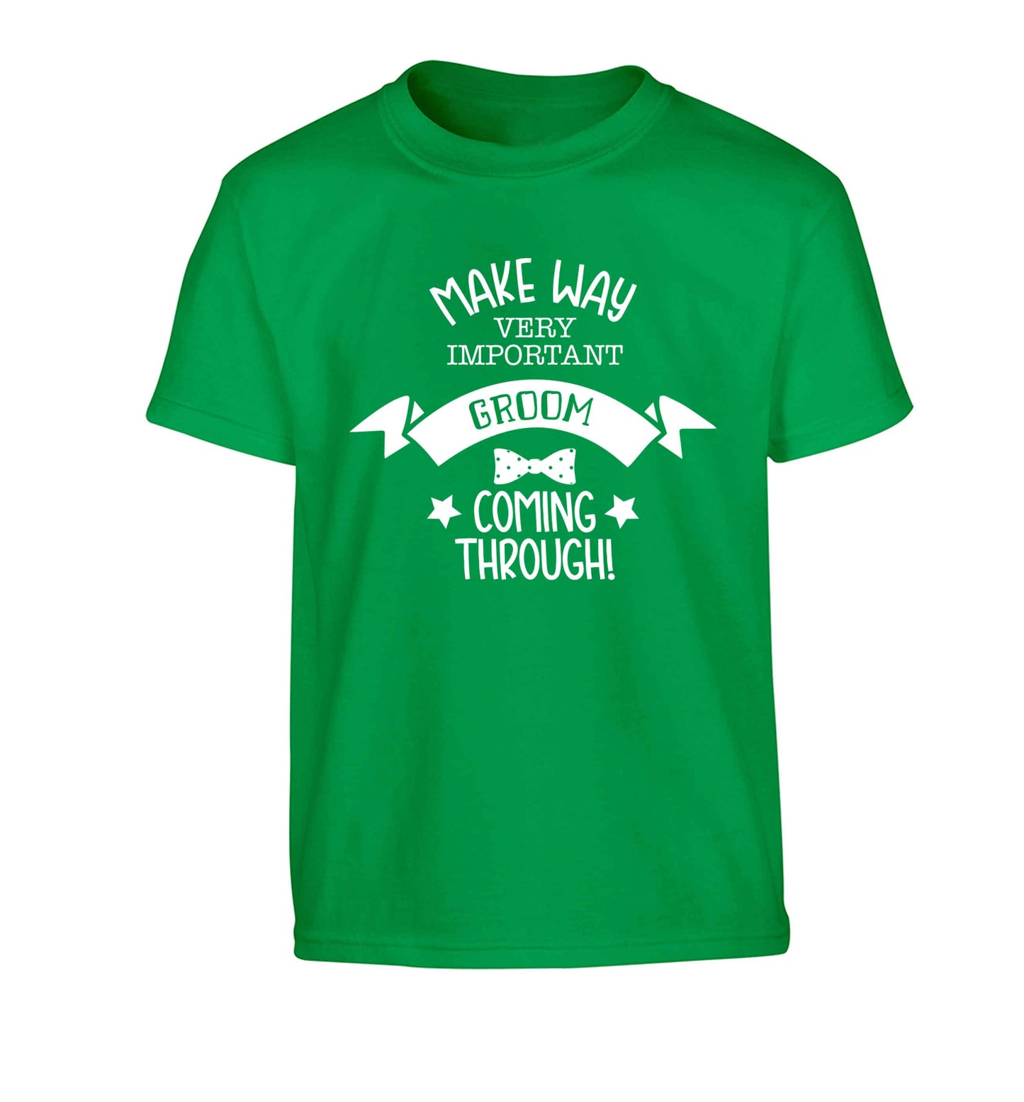 Make way very important groom coming through Children's green Tshirt 12-13 Years