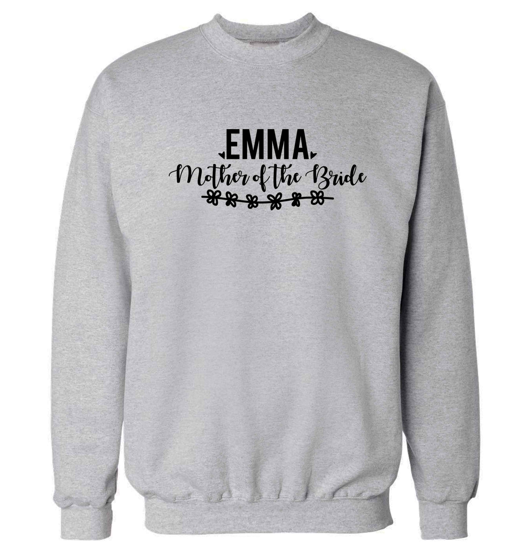 Personalised mother of the bride Adult's unisex grey Sweater 2XL