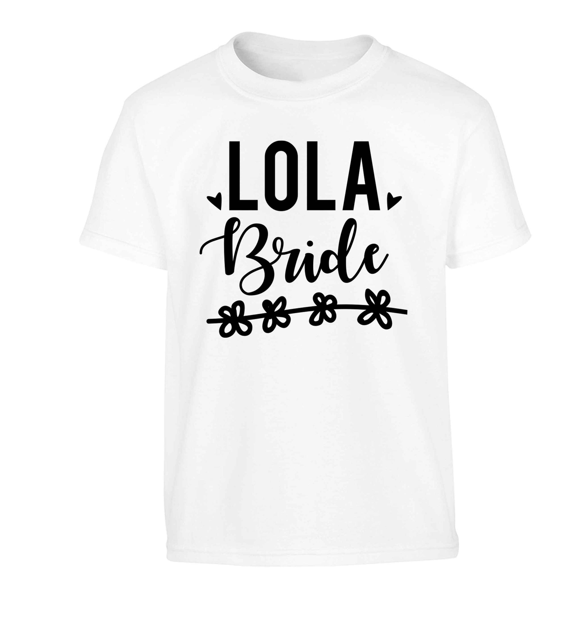 Personalised bride Children's white Tshirt 12-13 Years