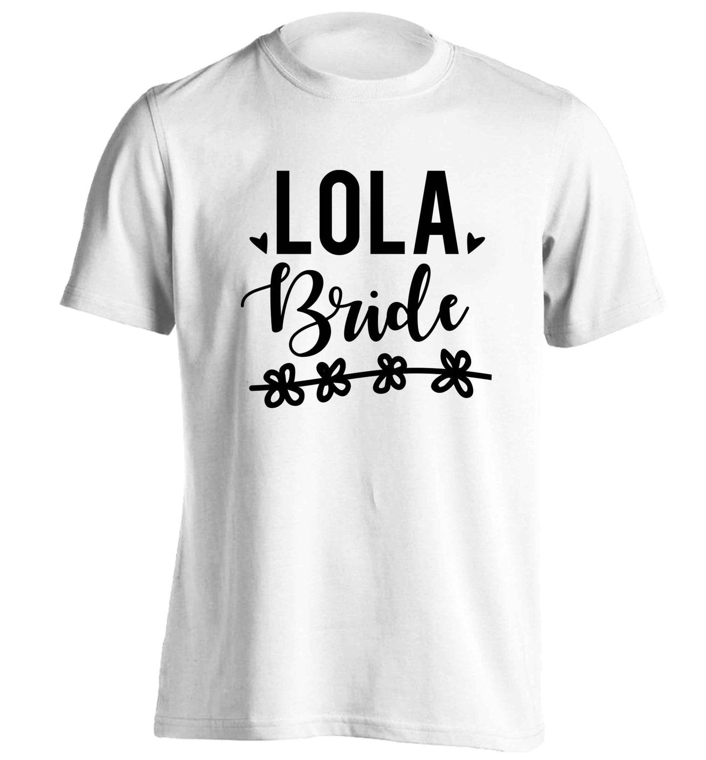 Personalised bride adults unisex white Tshirt 2XL