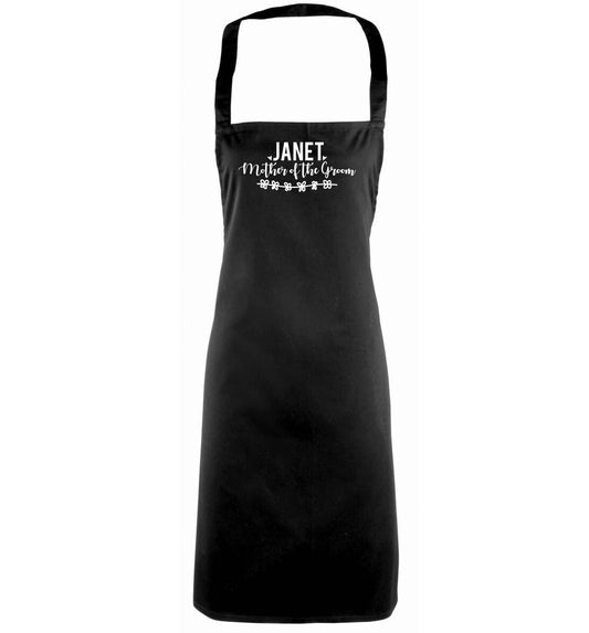 Personalised mother of the groom black apron