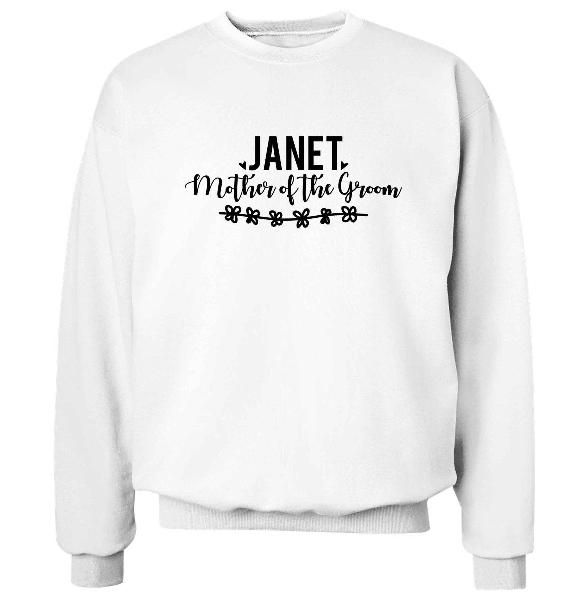 Personalised mother of the groom Adult's unisex white Sweater 2XL