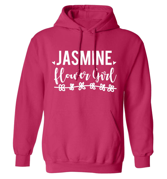 Personalised flower girl adults unisex pink hoodie 2XL