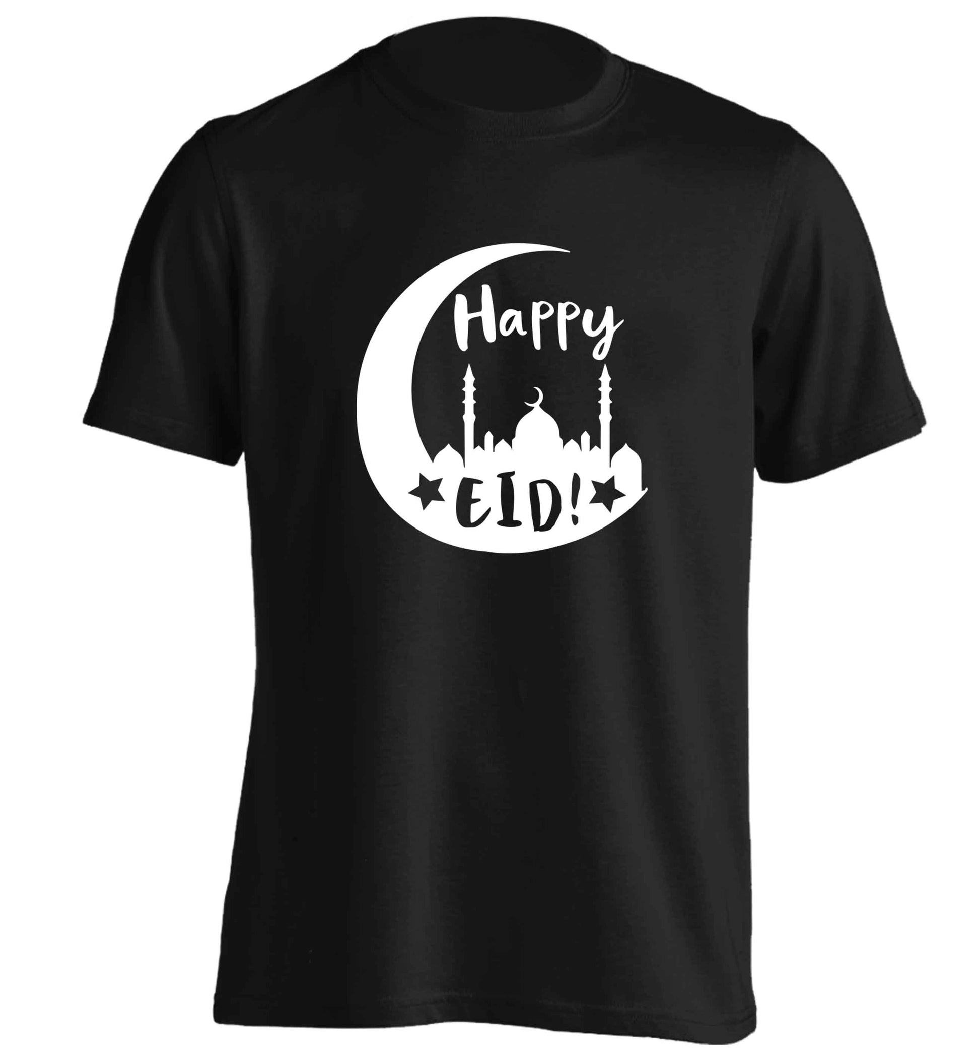 Happy Eid adults unisex black Tshirt 2XL
