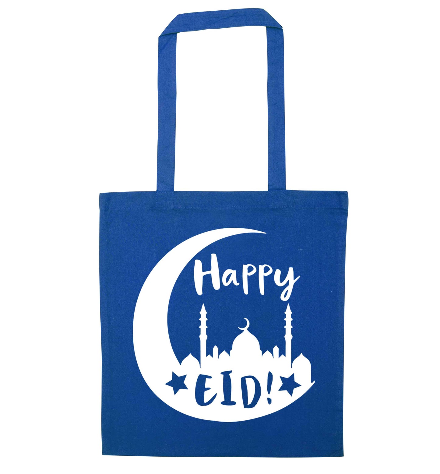 Happy Eid blue tote bag