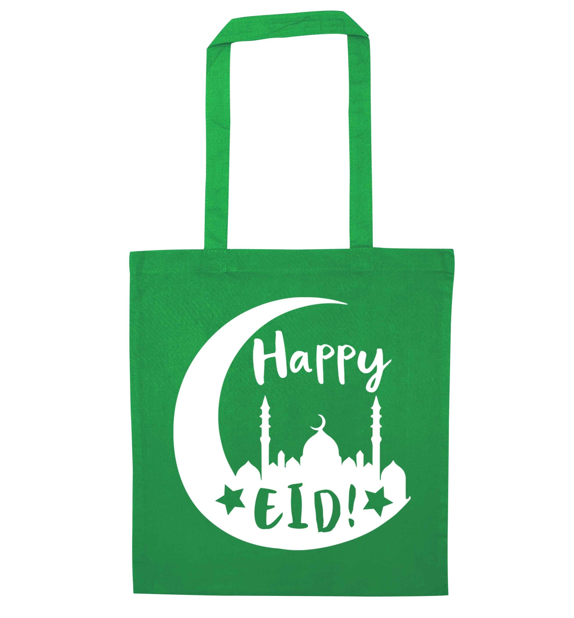 Happy Eid green tote bag