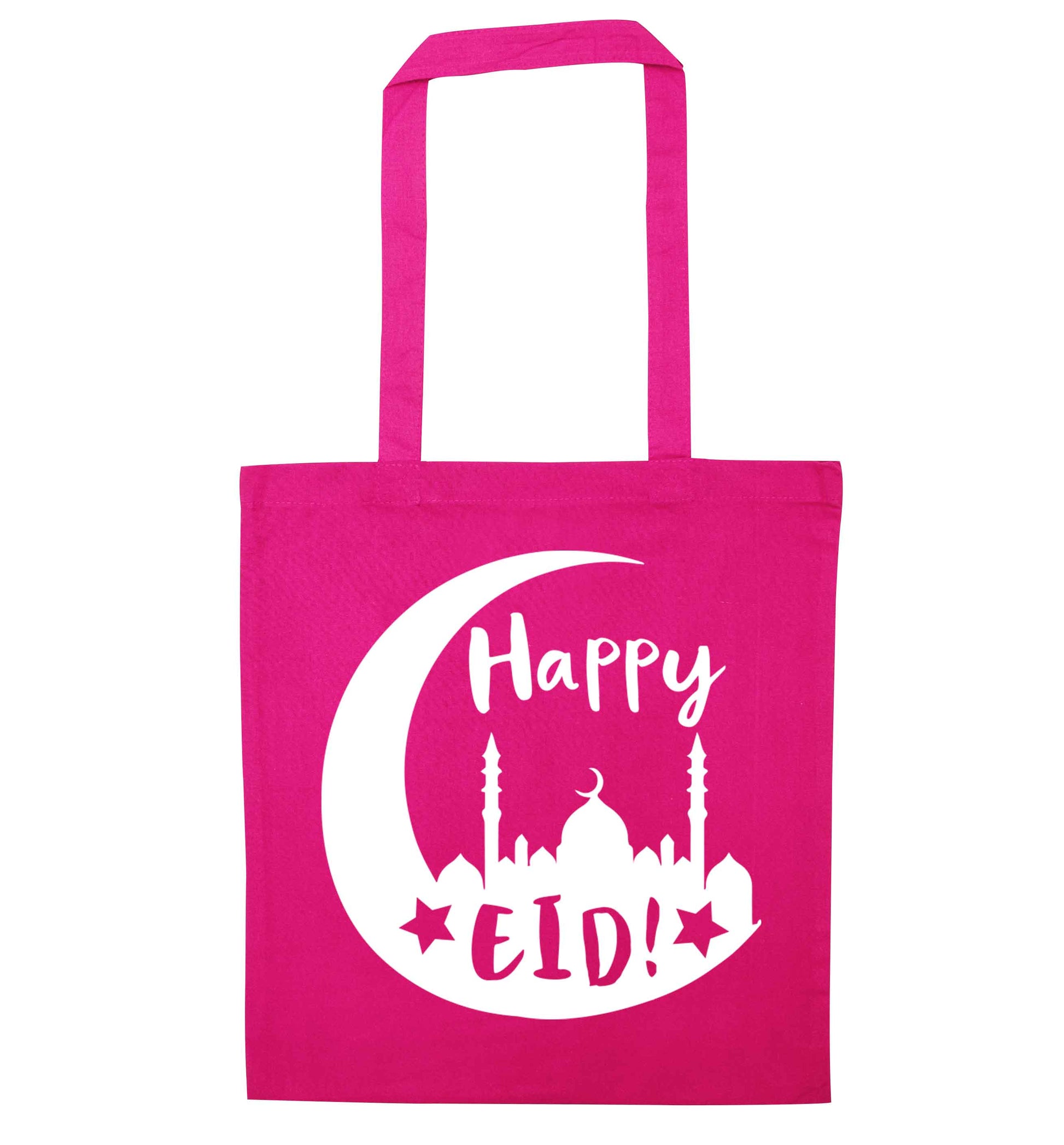 Happy Eid pink tote bag