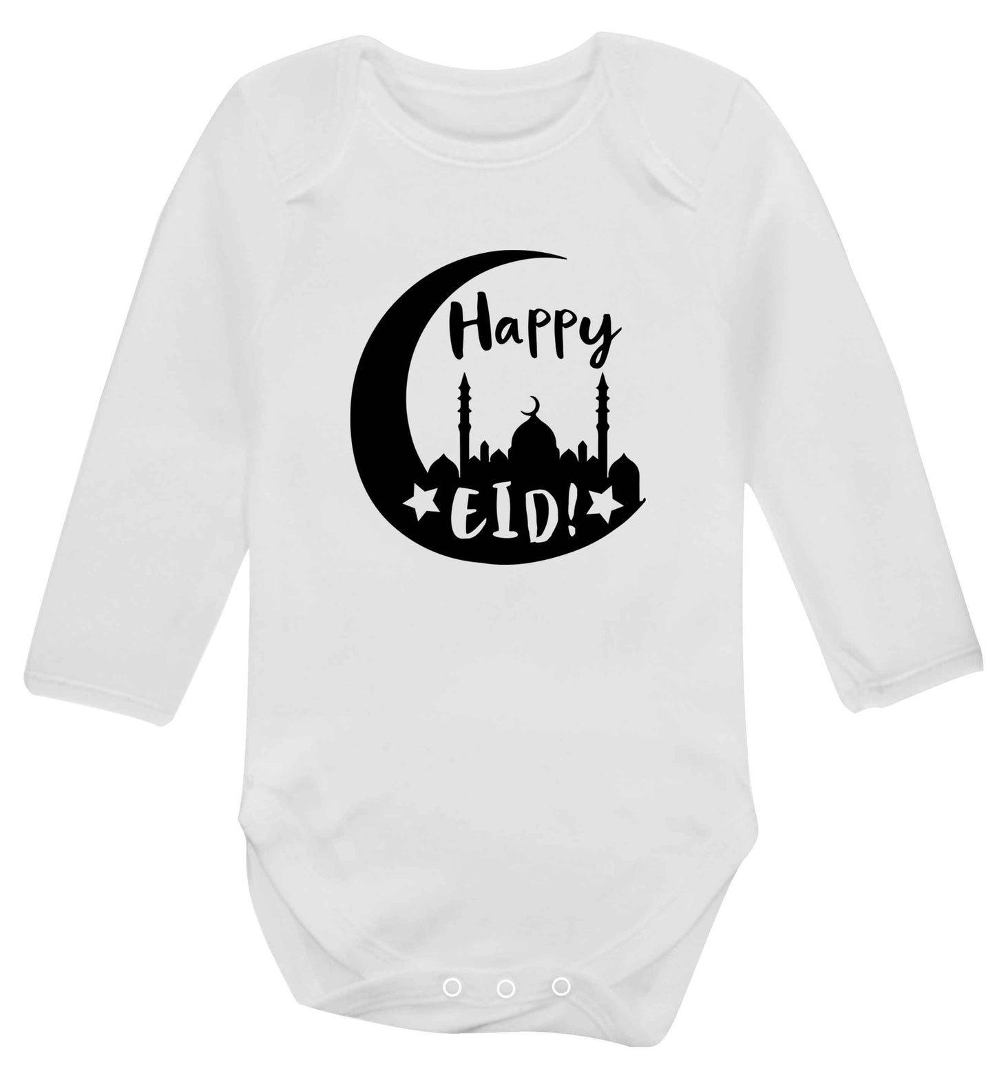 Happy Eid baby vest long sleeved white 6-12 months