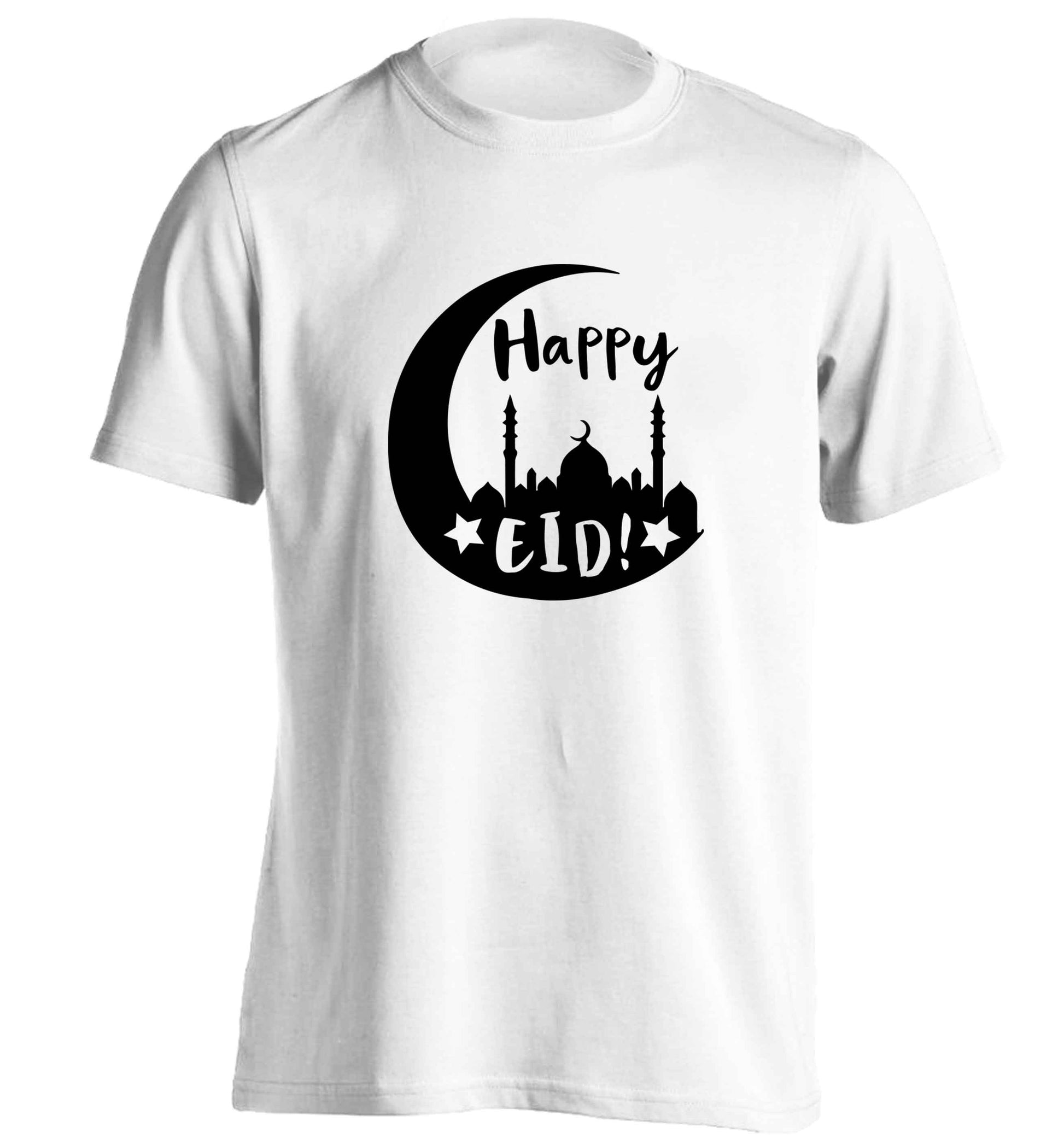Happy Eid adults unisex white Tshirt 2XL