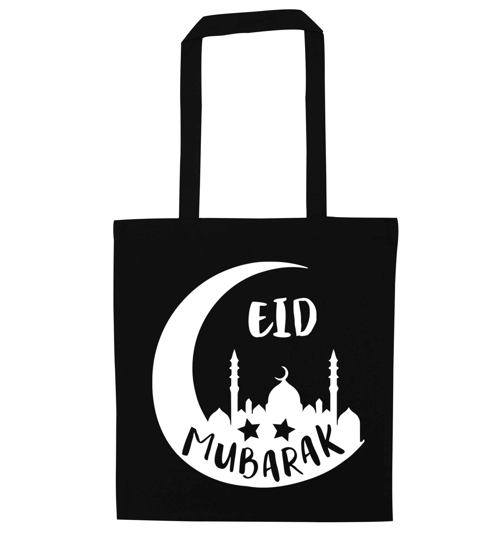 Eid mubarak black tote bag