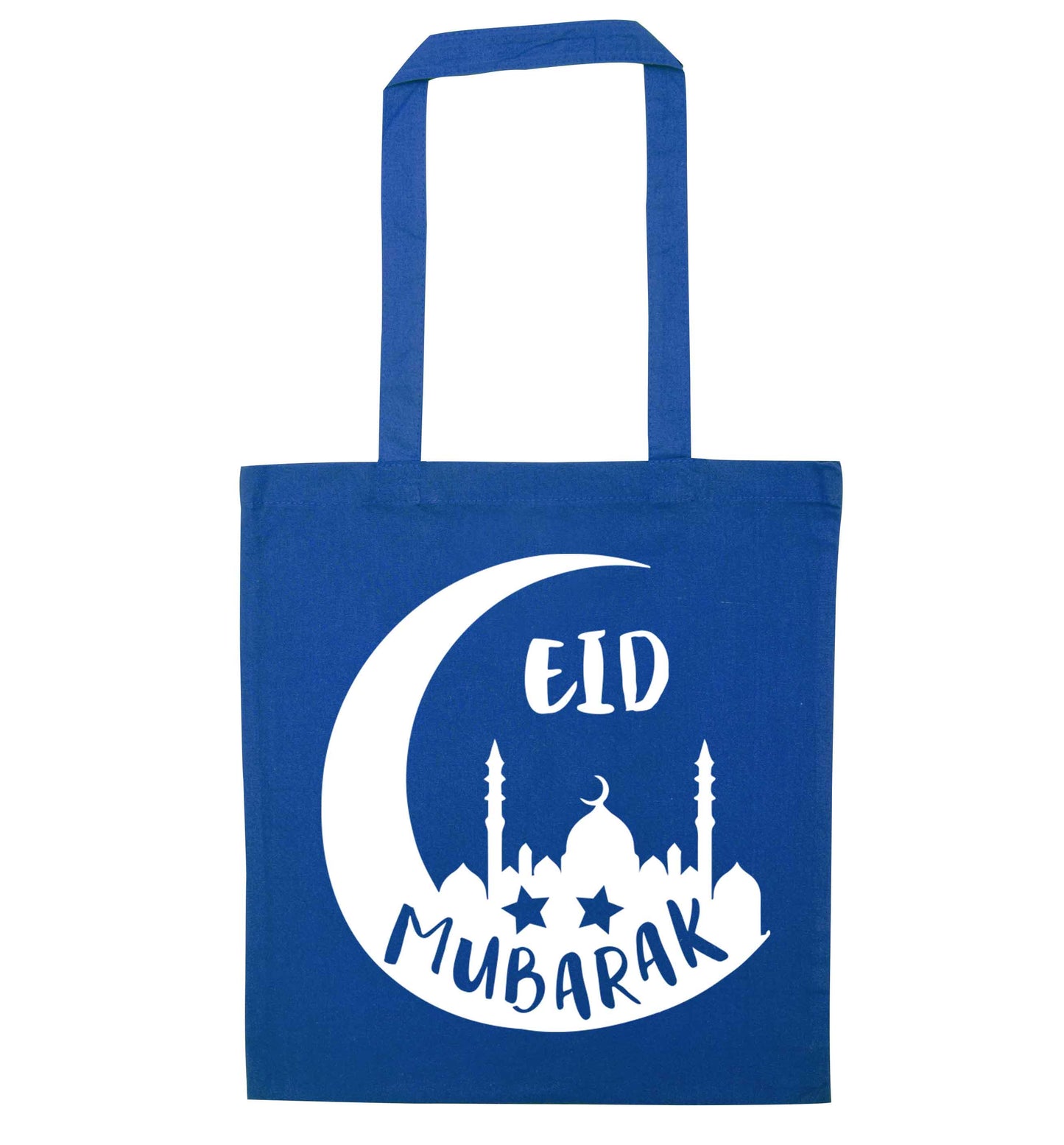 Eid mubarak blue tote bag