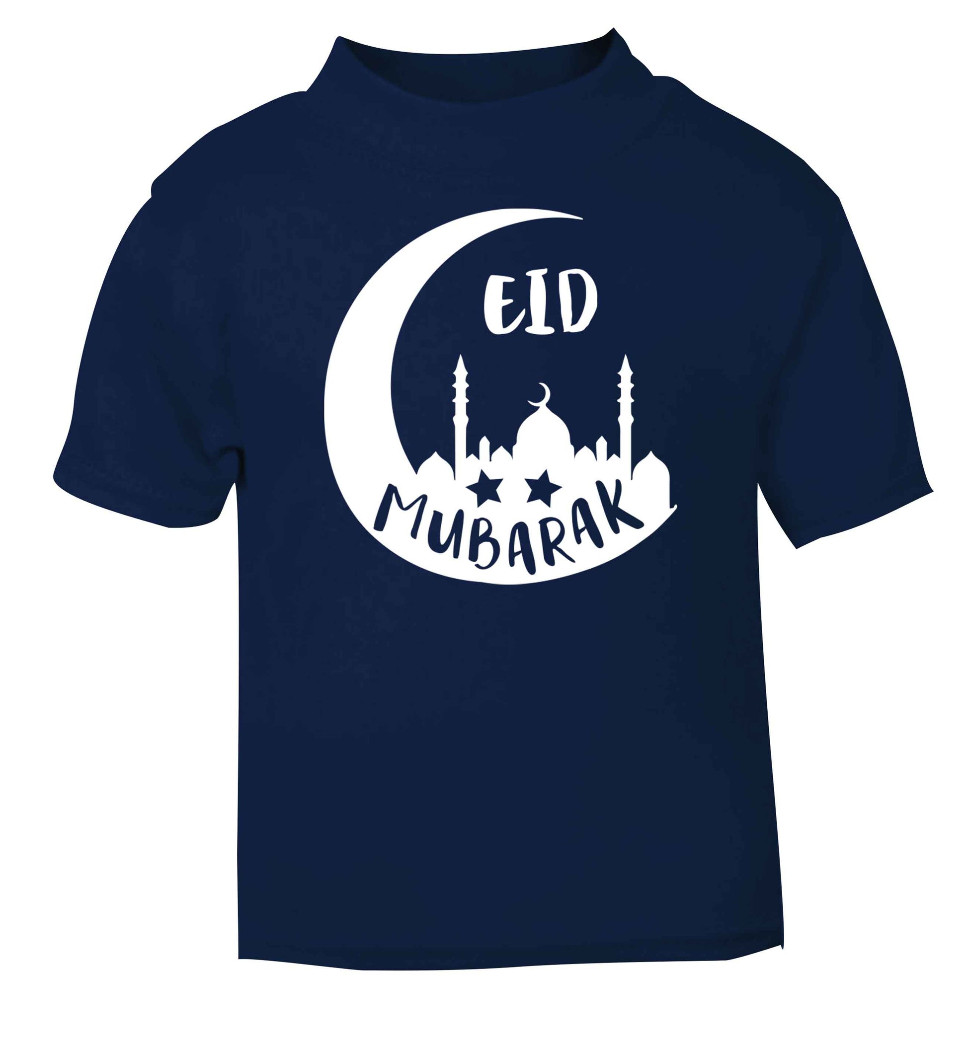 Eid mubarak navy baby toddler Tshirt 2 Years