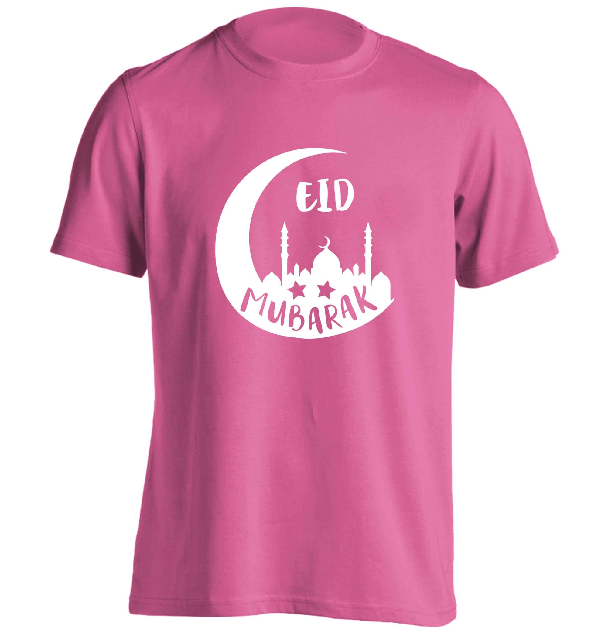 Eid mubarak adults unisex pink Tshirt 2XL