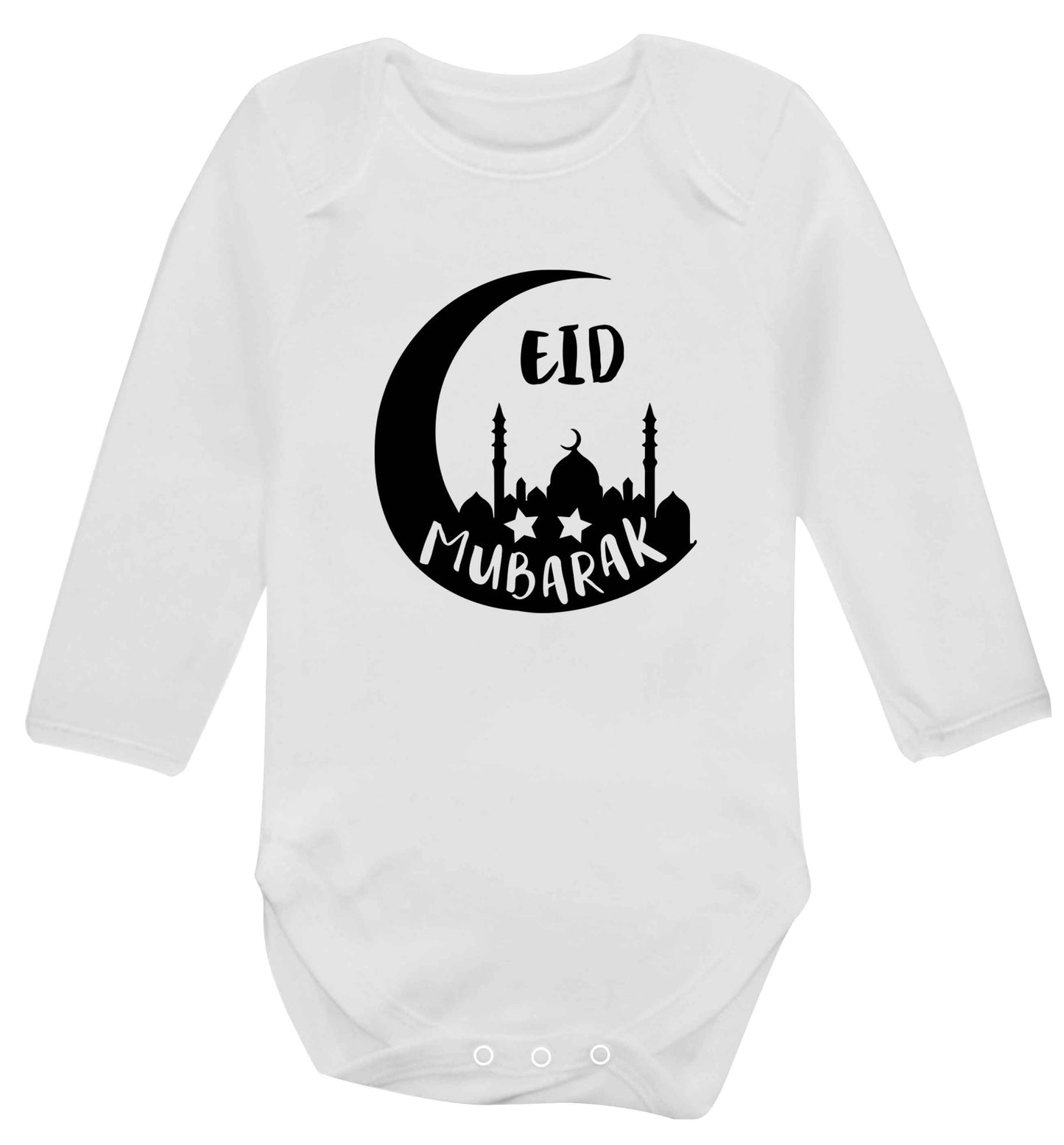 Eid mubarak baby vest long sleeved white 6-12 months