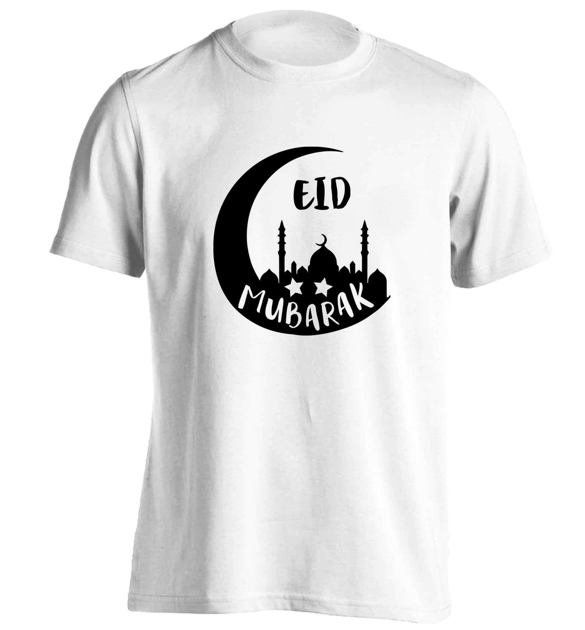 Eid mubarak adults unisex white Tshirt 2XL
