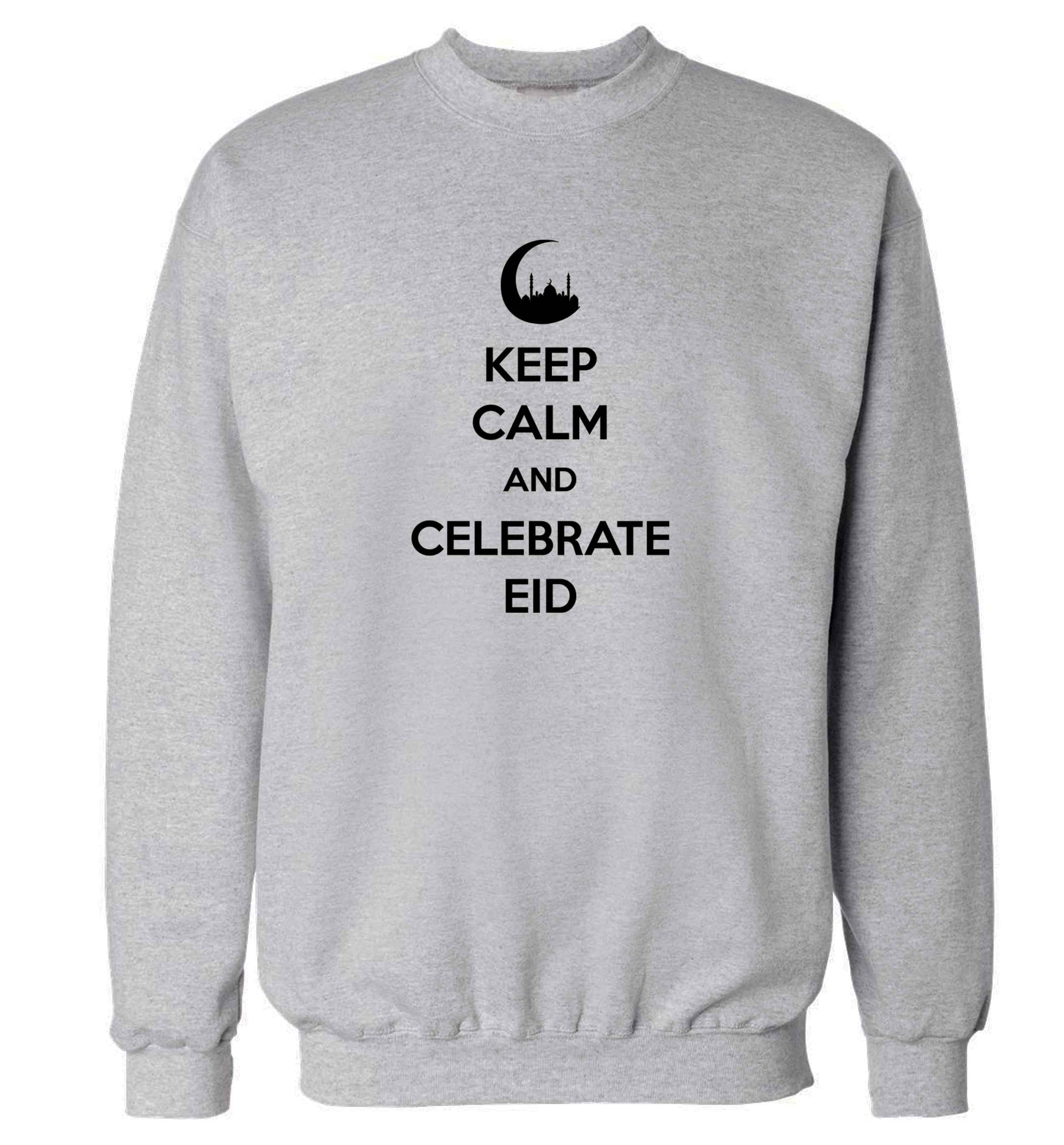 Keep calm and celebrate Eid adult's unisex grey sweater 2XL