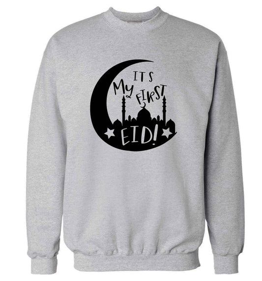 It's my first Eid moon adult's unisex grey sweater 2XL