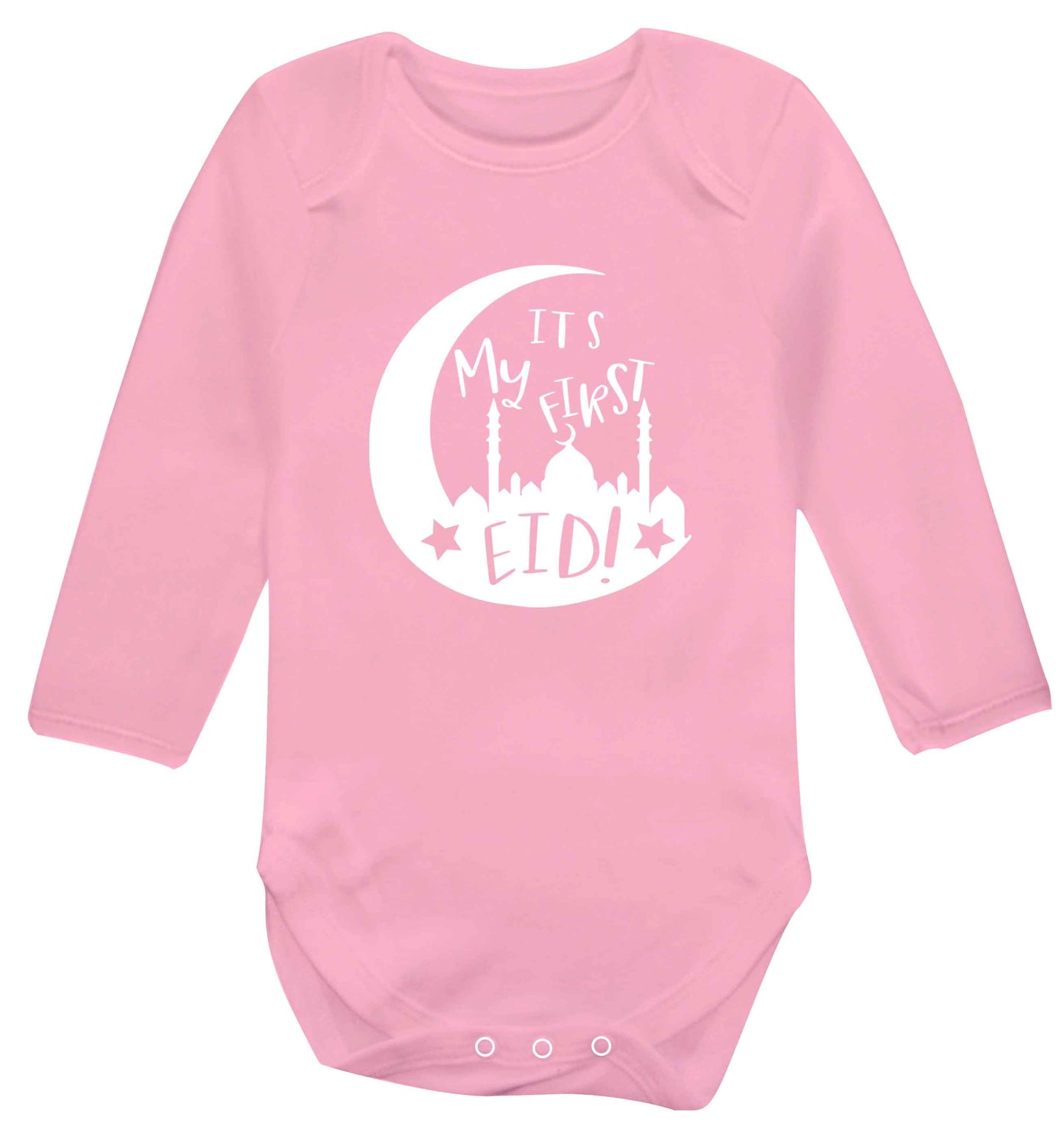 It's my first Eid moon baby vest long sleeved pale pink 6-12 months