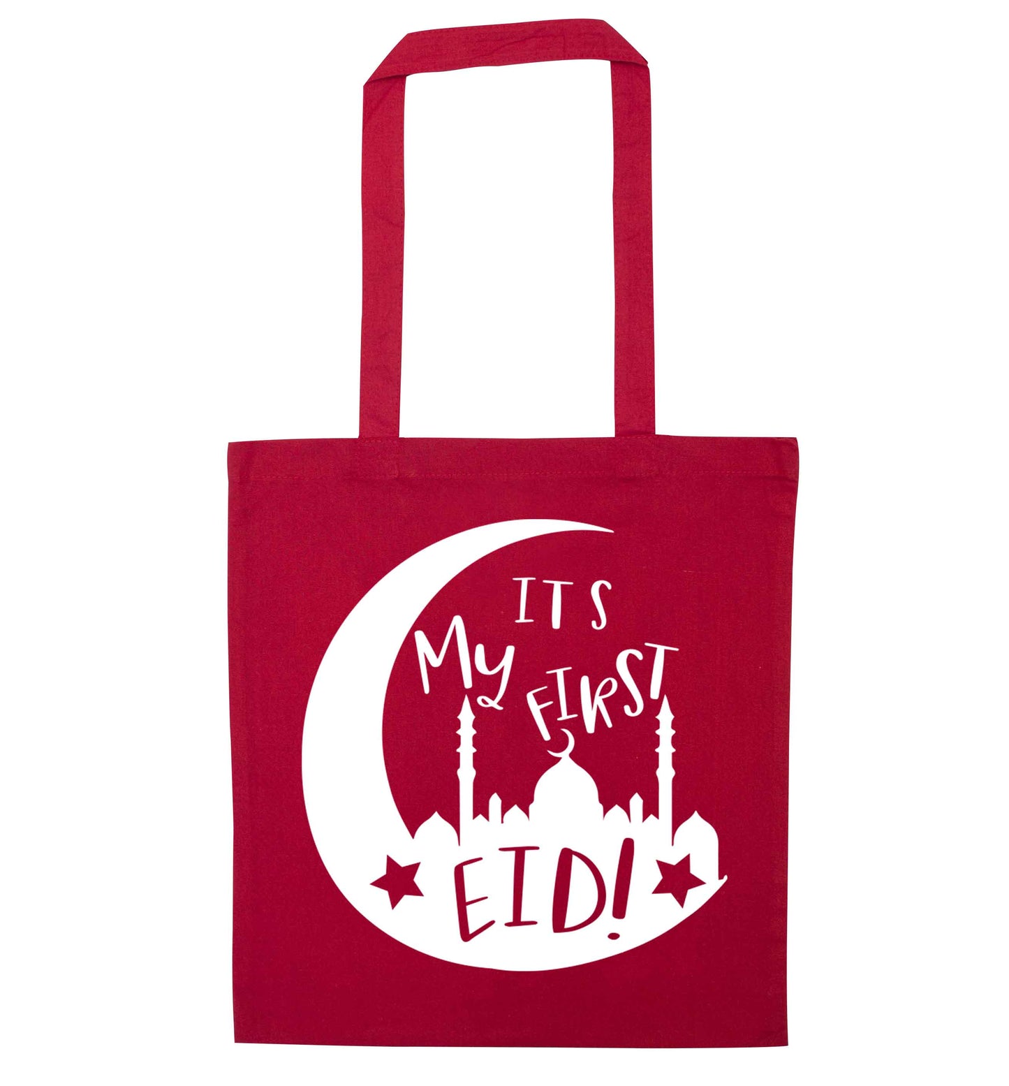 It's my first Eid moon red tote bag