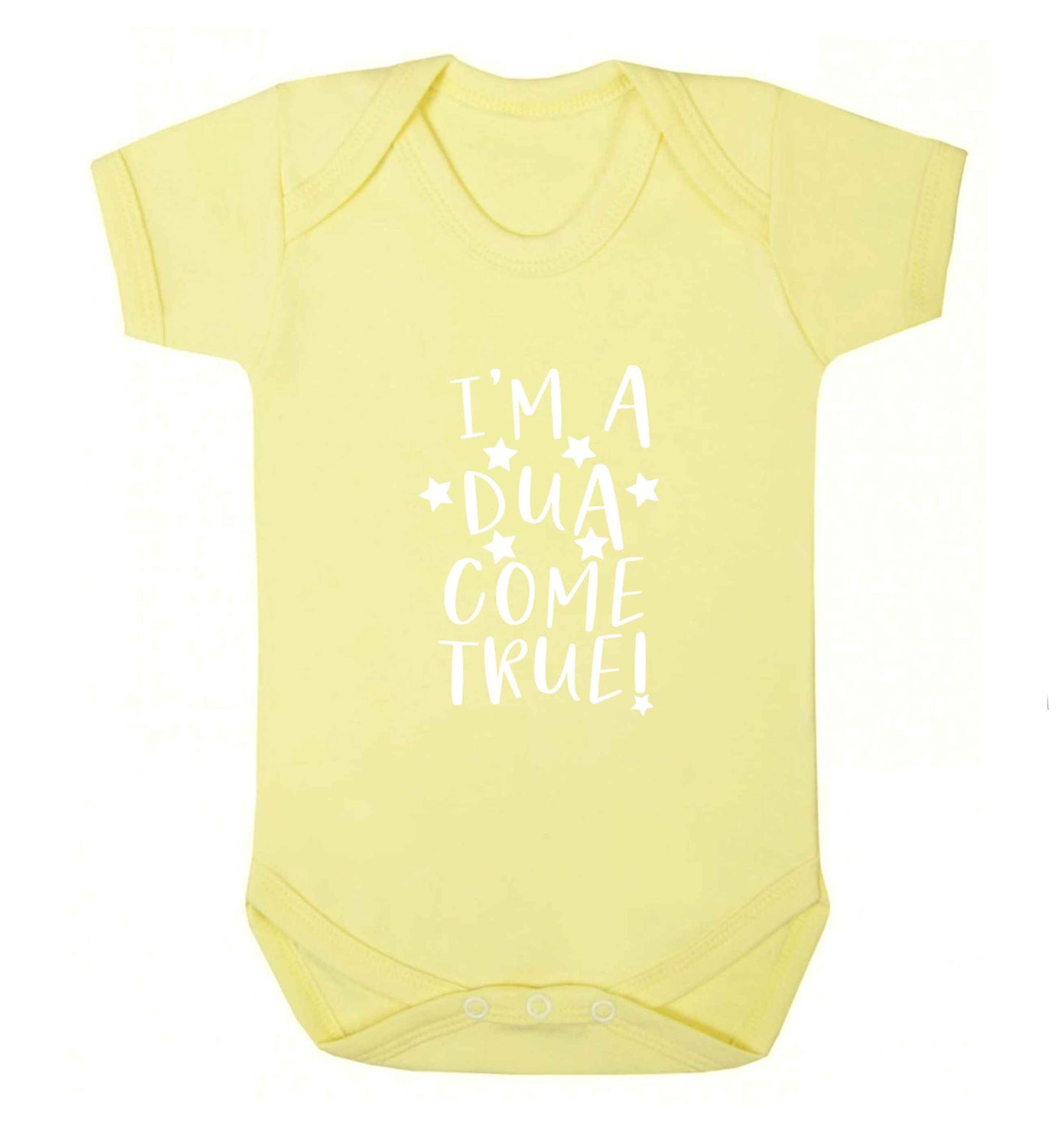 I'm a dua come true baby vest pale yellow 18-24 months