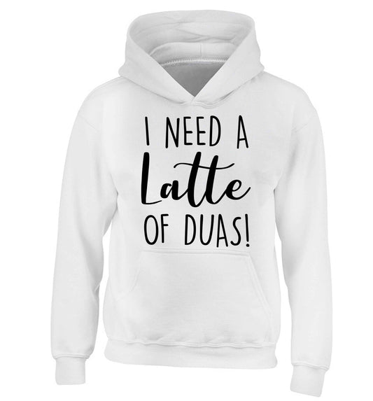 I need a latte duas children's white hoodie 12-13 Years