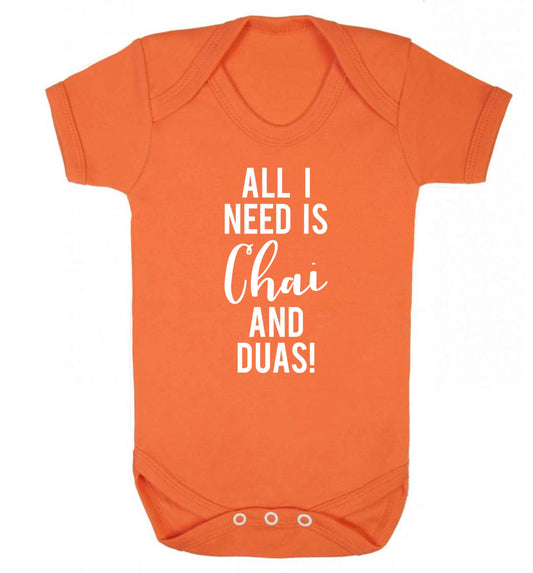 All I need is chai and duas Baby Vest orange 18-24 months