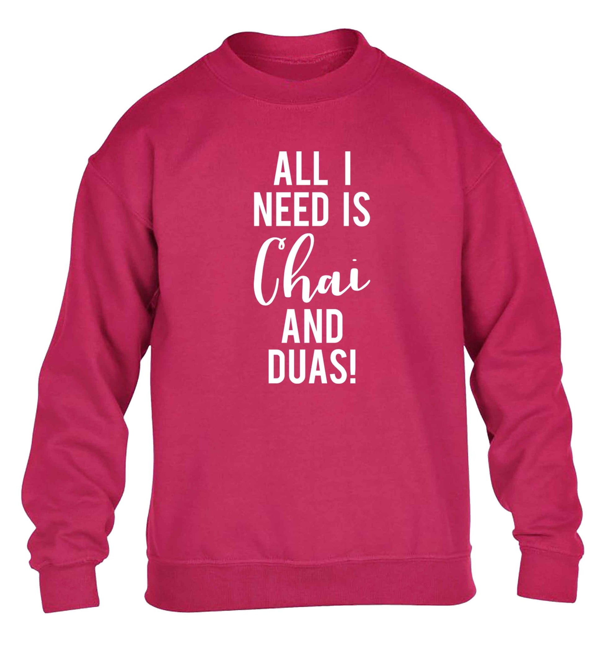 All I need is chai and duas children's pink sweater 12-13 Years