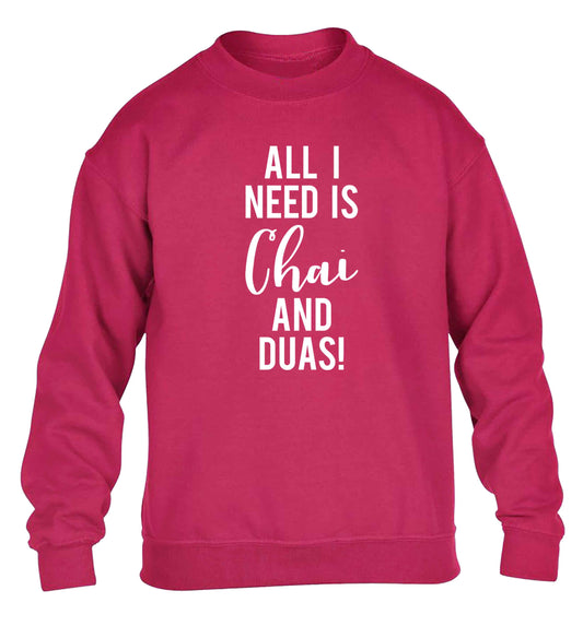 All I need is chai and duas children's pink sweater 12-13 Years