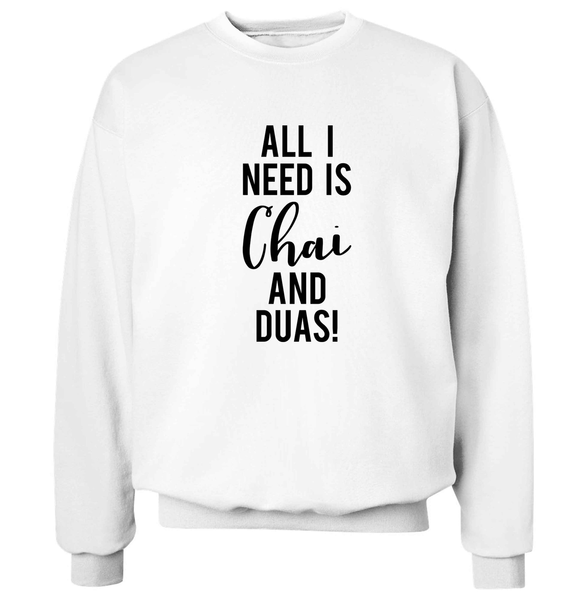 All I need is chai and duas Adult's unisex white Sweater 2XL