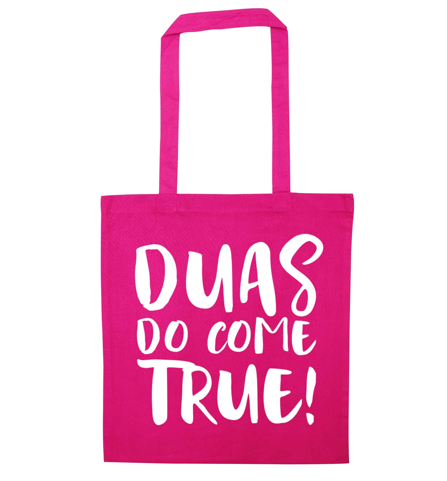 Duas do come true pink tote bag