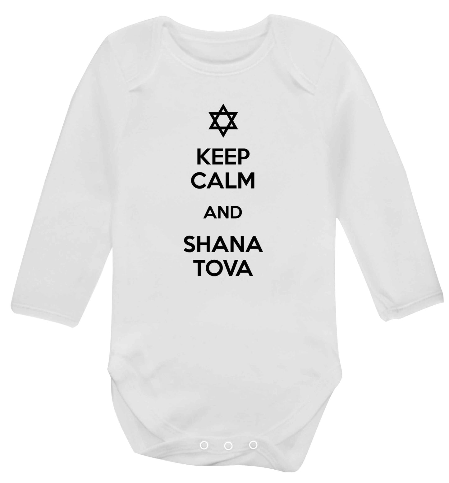 Keep calm and shana tova Baby Vest long sleeved white 6-12 months