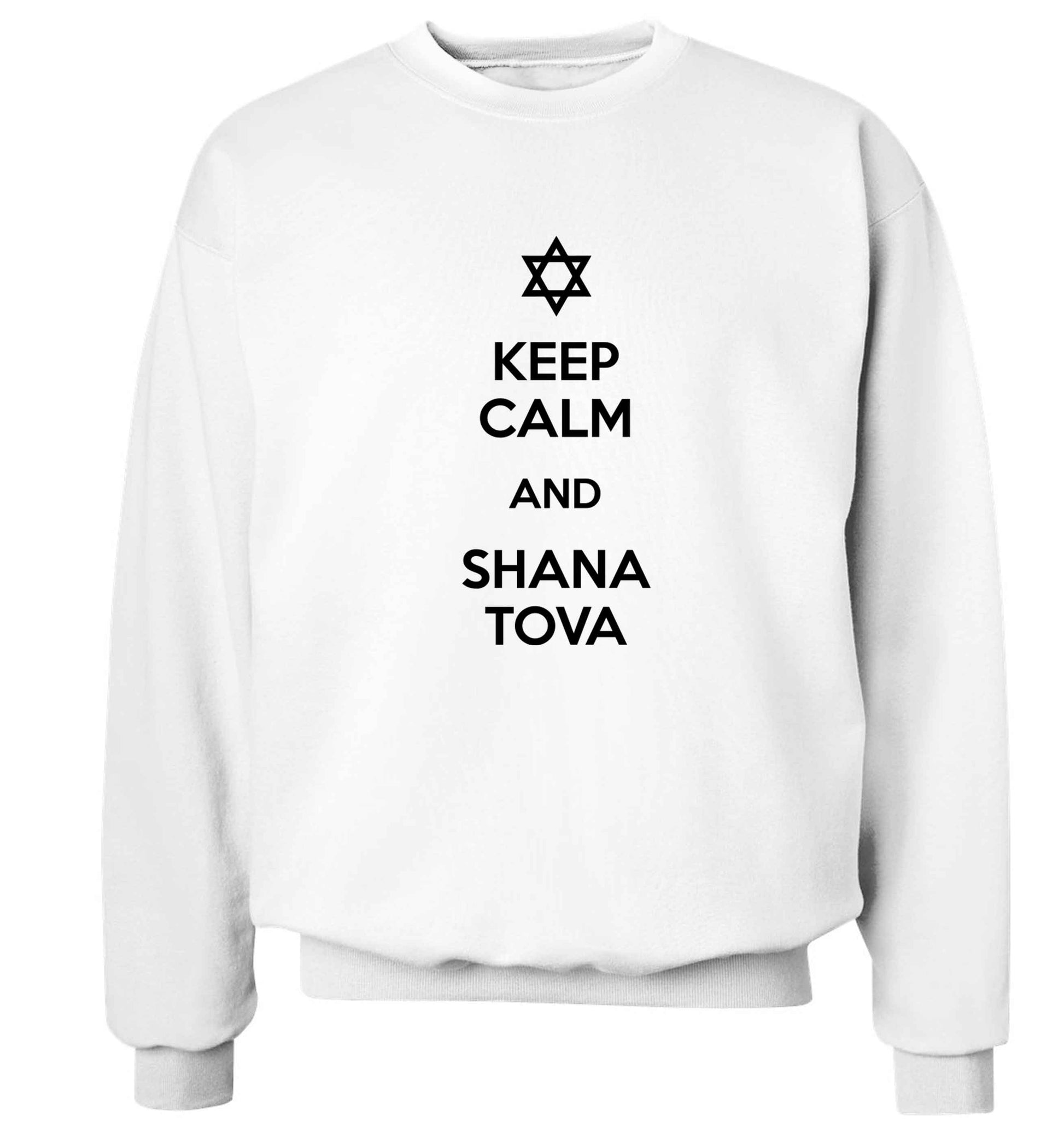 Keep calm and shana tova Adult's unisex white Sweater 2XL