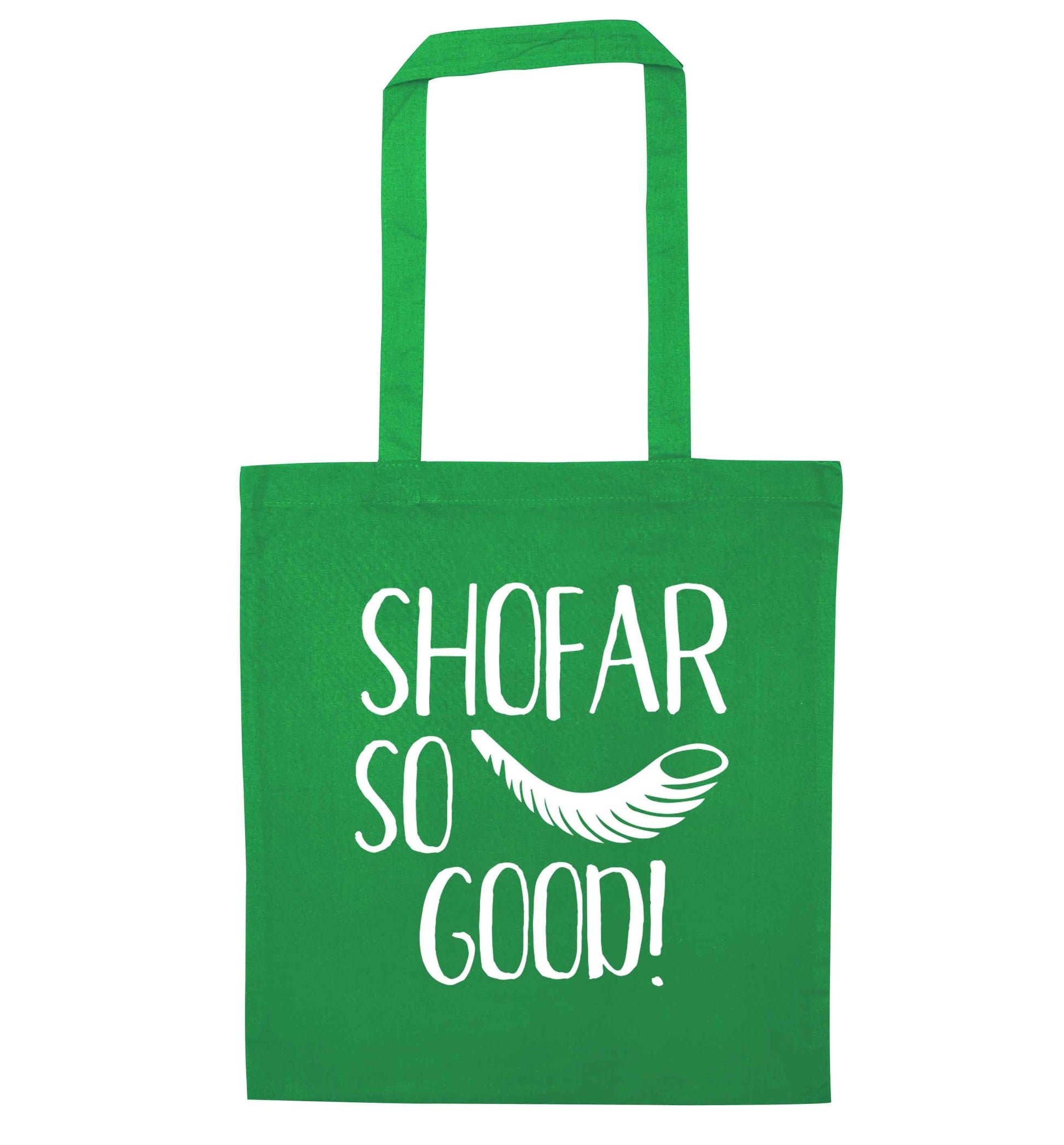 Shofar so good! green tote bag