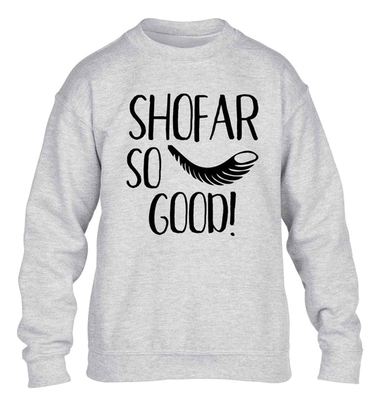 Shofar so good! children's grey sweater 12-13 Years