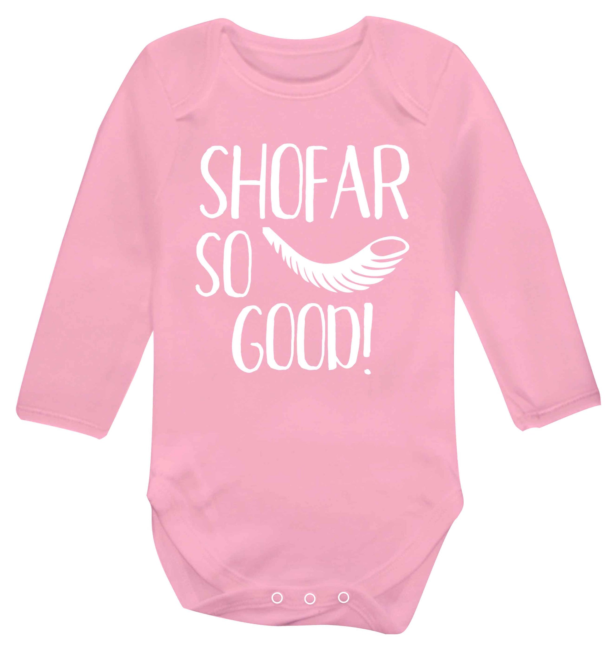Shofar so good! Baby Vest long sleeved pale pink 6-12 months